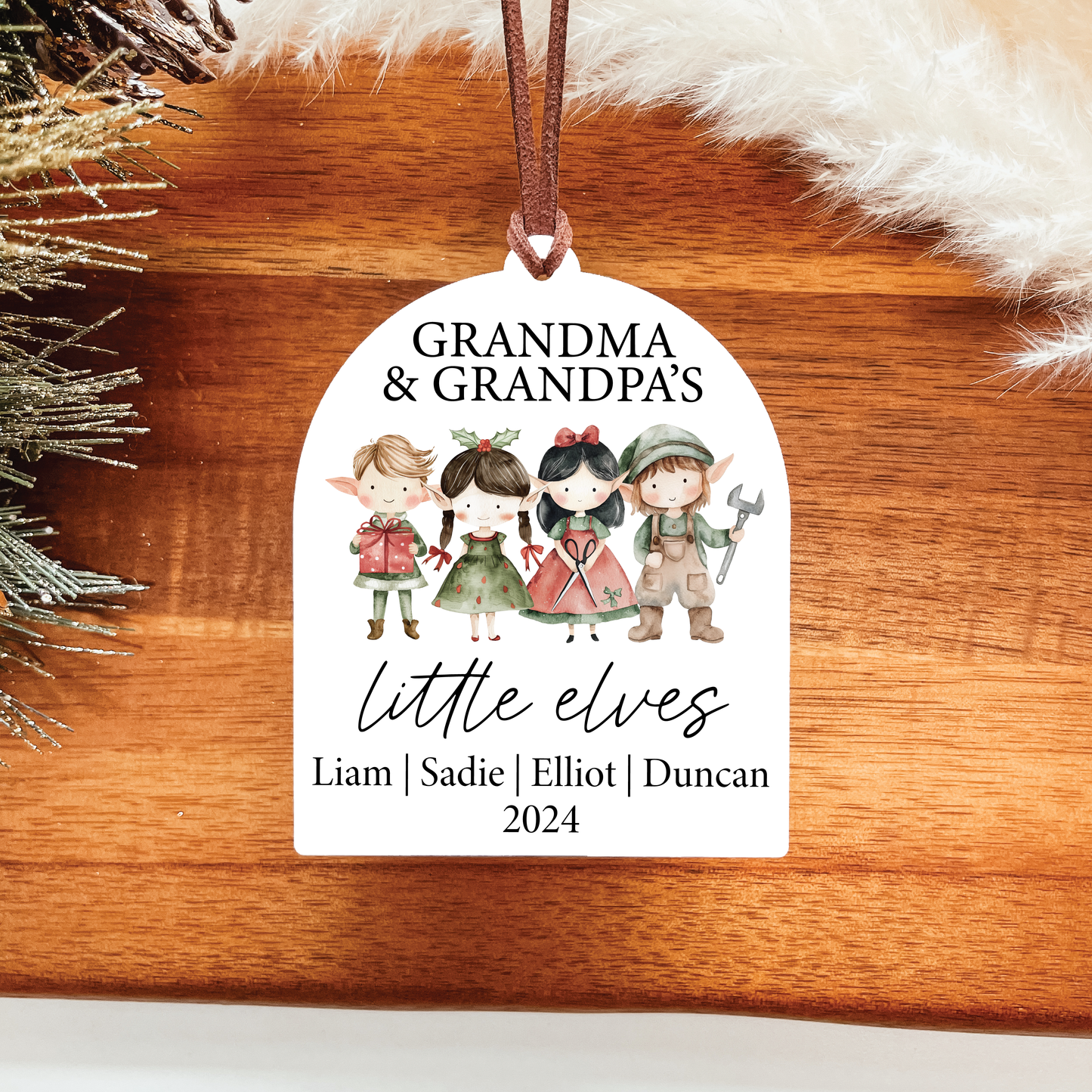 Grandchildren Names Christmas Ornament | Little Elves