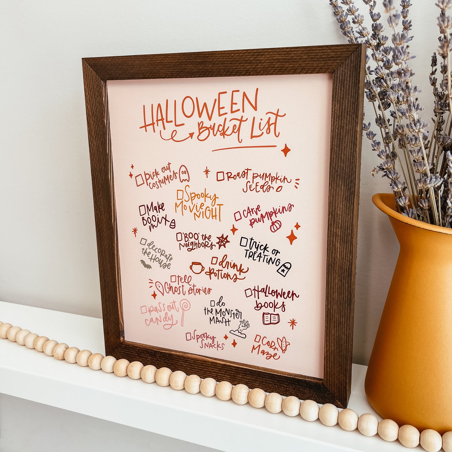 Halloween Bucket List Framed Sign