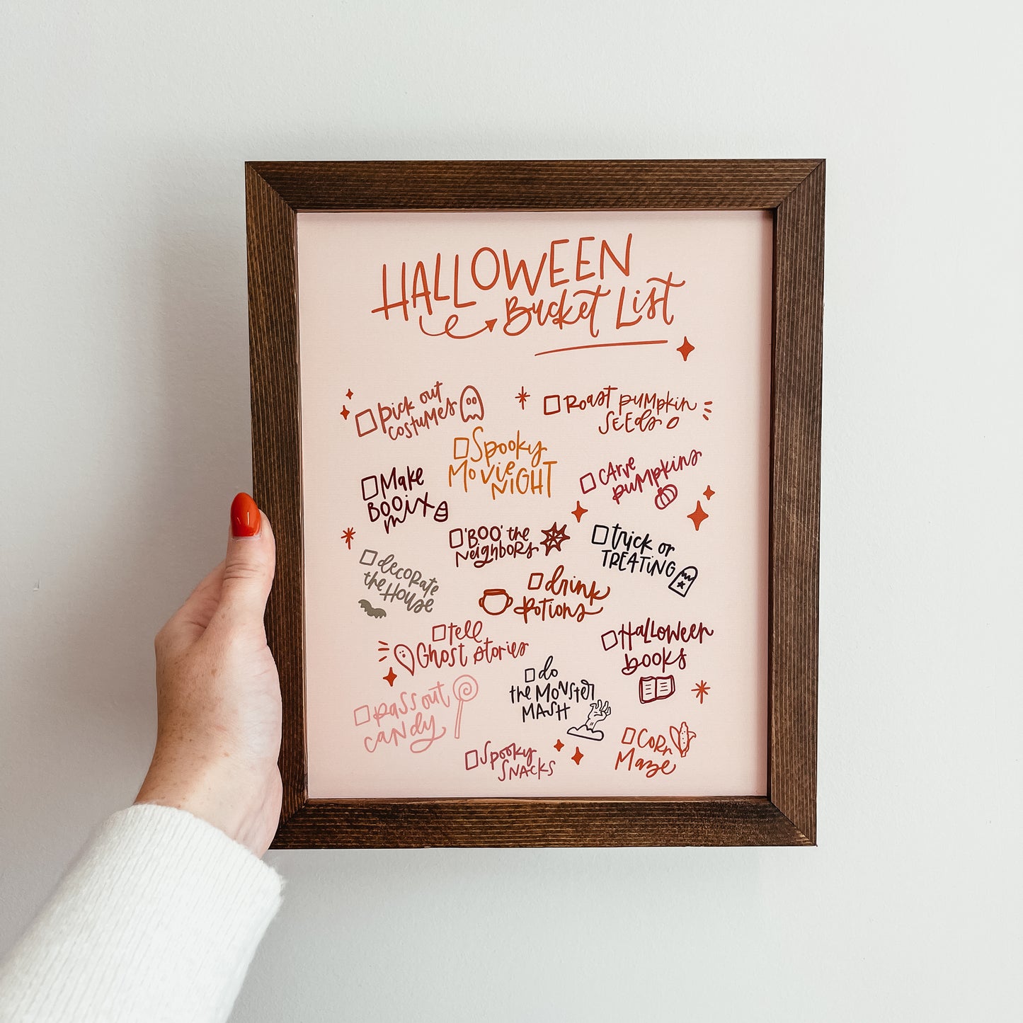 Halloween Bucket List Framed Sign