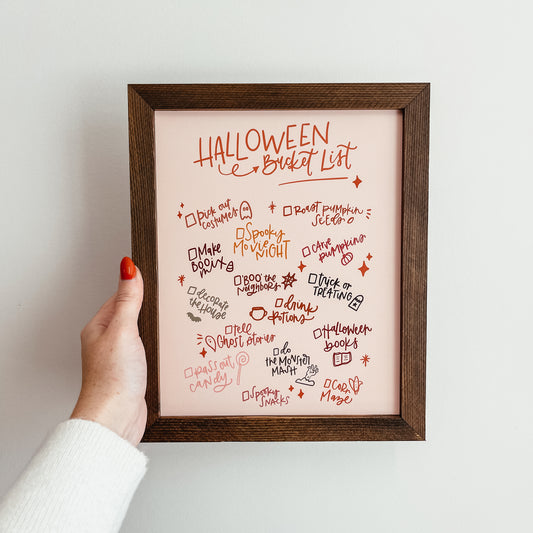 Halloween Bucket List Framed Sign