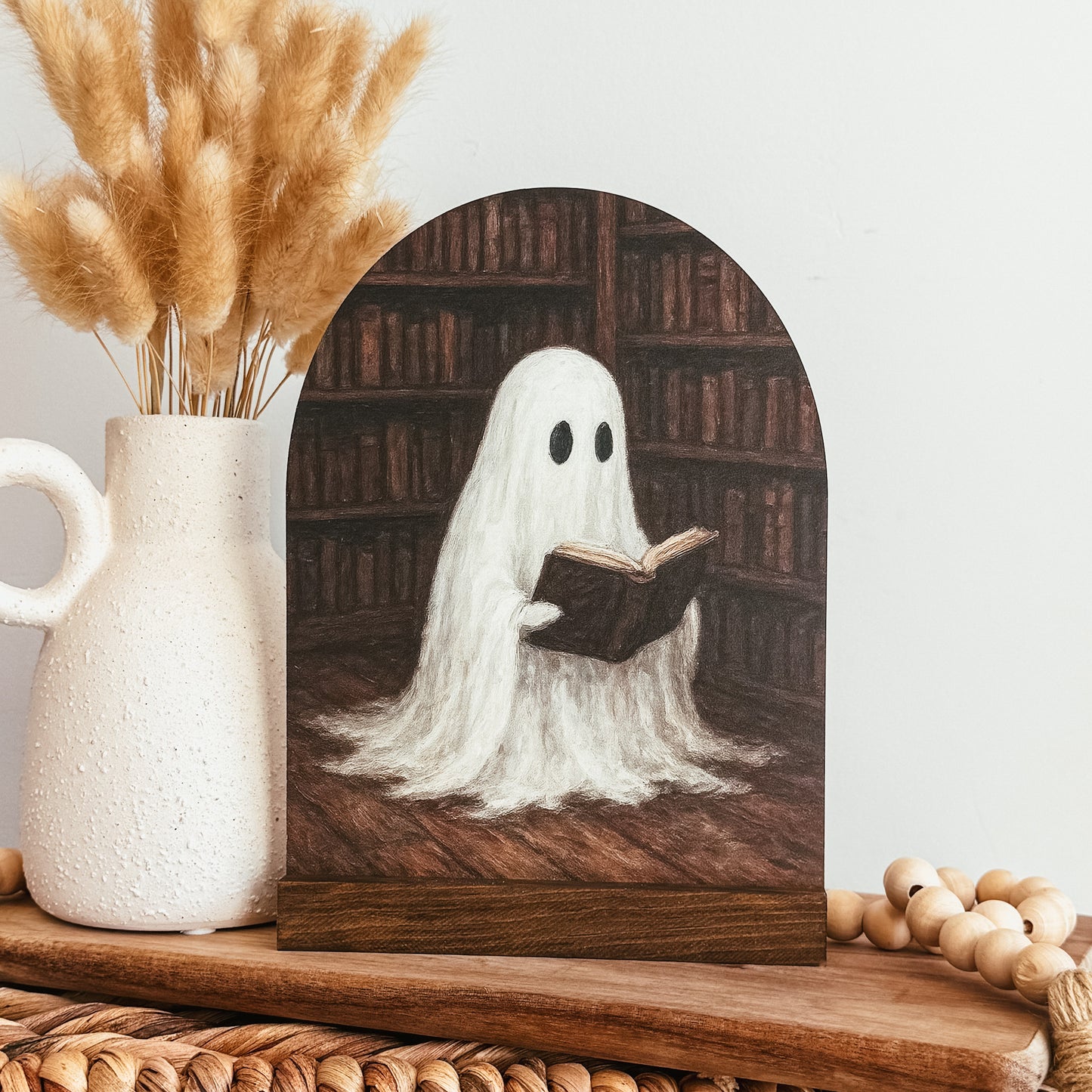 Bookish Ghost Vintage Inspired Mini Arch Sign