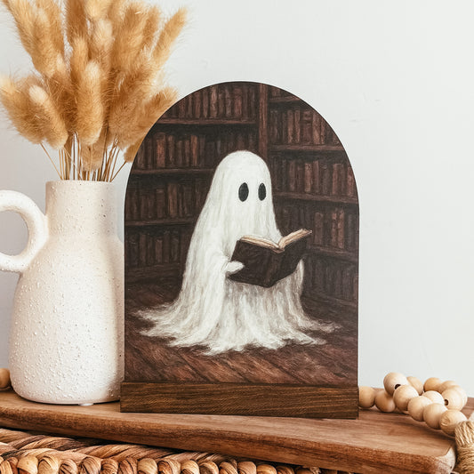 Bookish Ghost Vintage Inspired Mini Arch Sign