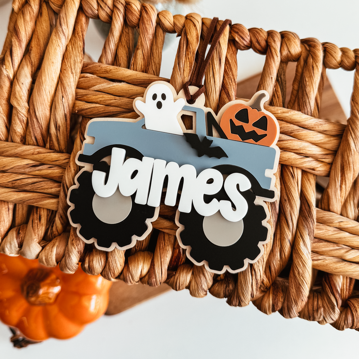 Spooky Monster Truck Boo Basket Tag