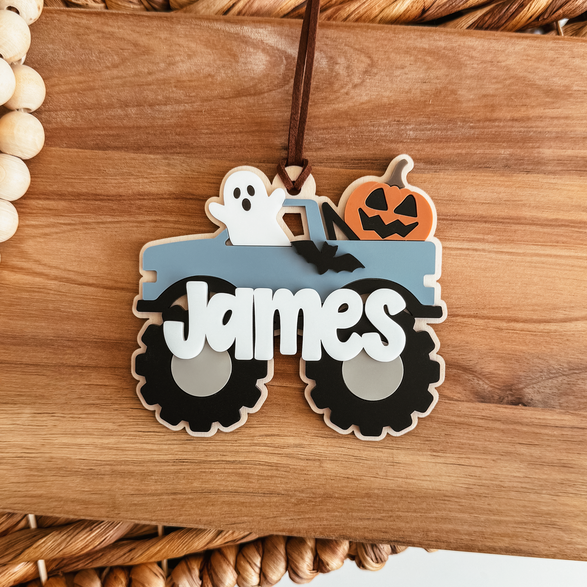 Spooky Monster Truck Boo Basket Tag