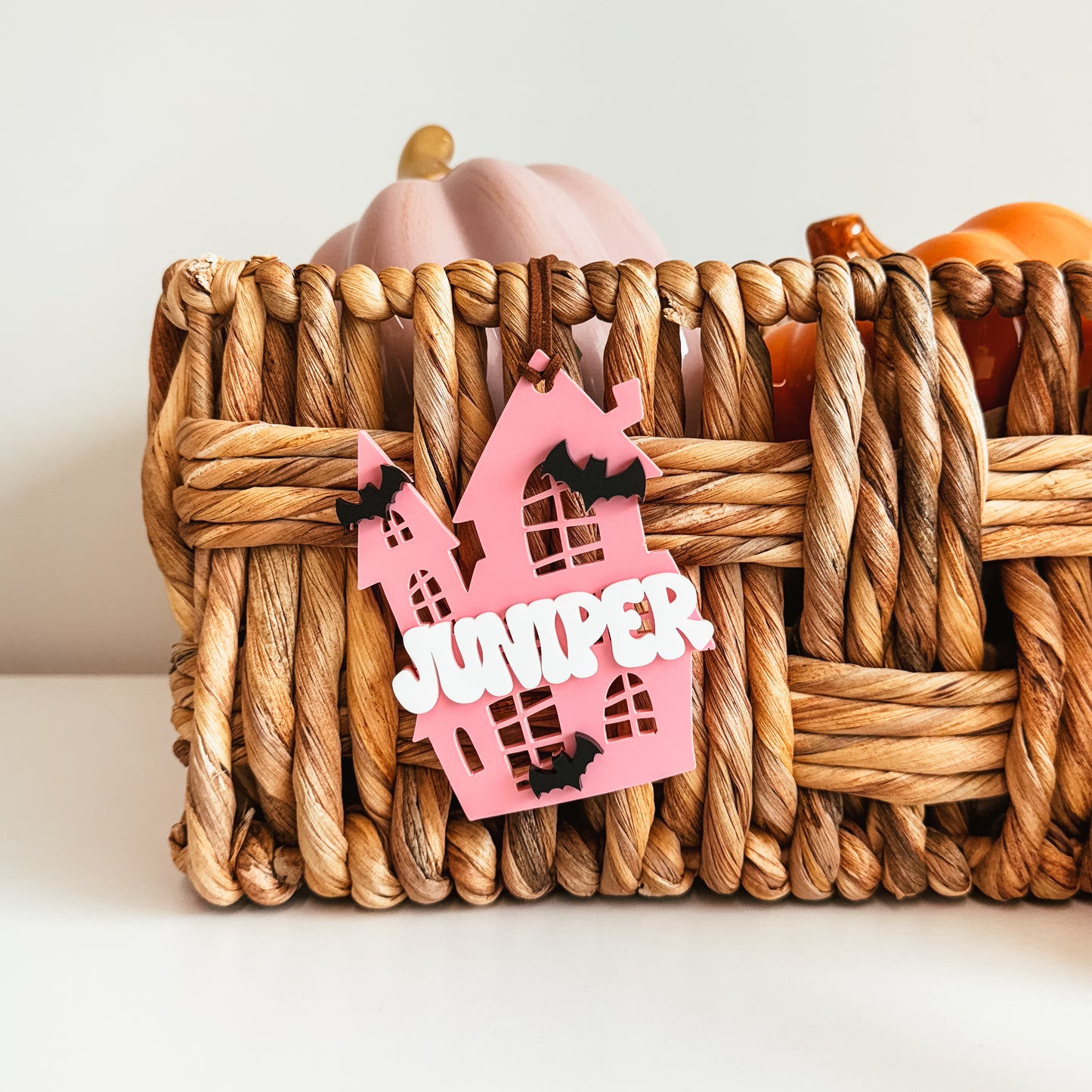 3D Haunted House Boo Basket Tag