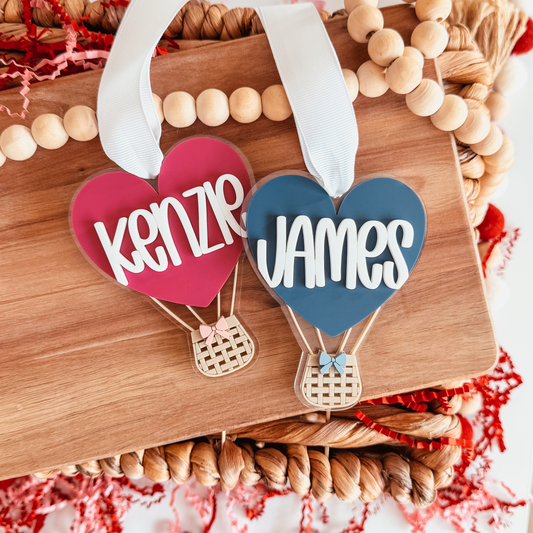 Heart Hot Air Balloon Valentine's Day Tag