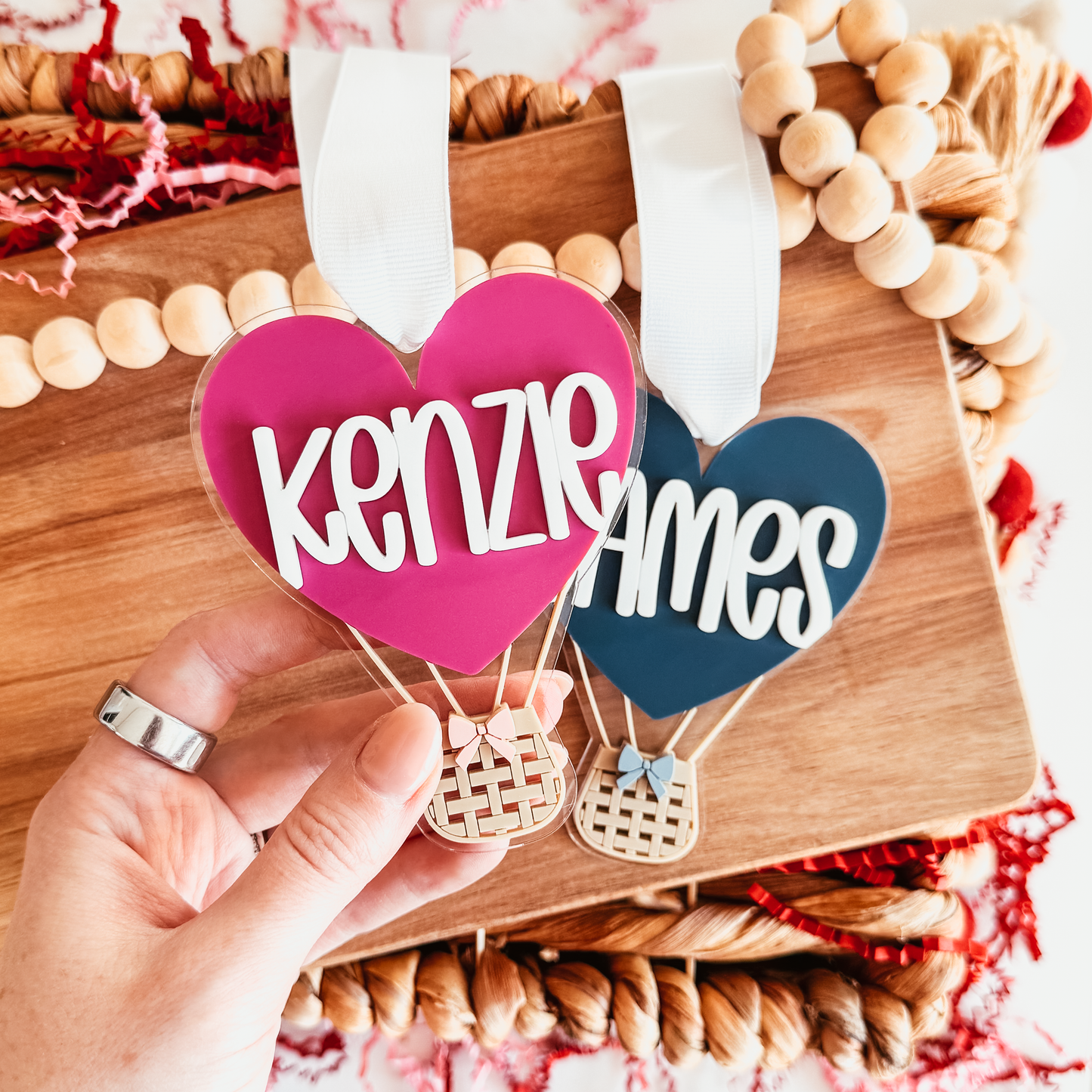 Heart Hot Air Balloon Valentine's Day Tag