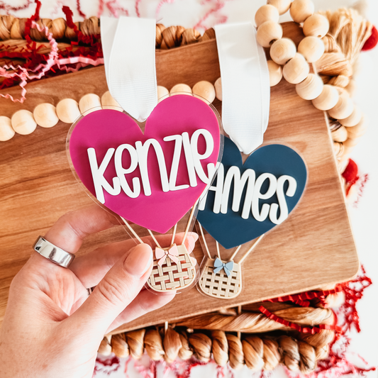 Heart Hot Air Balloon Valentine's Day Tag