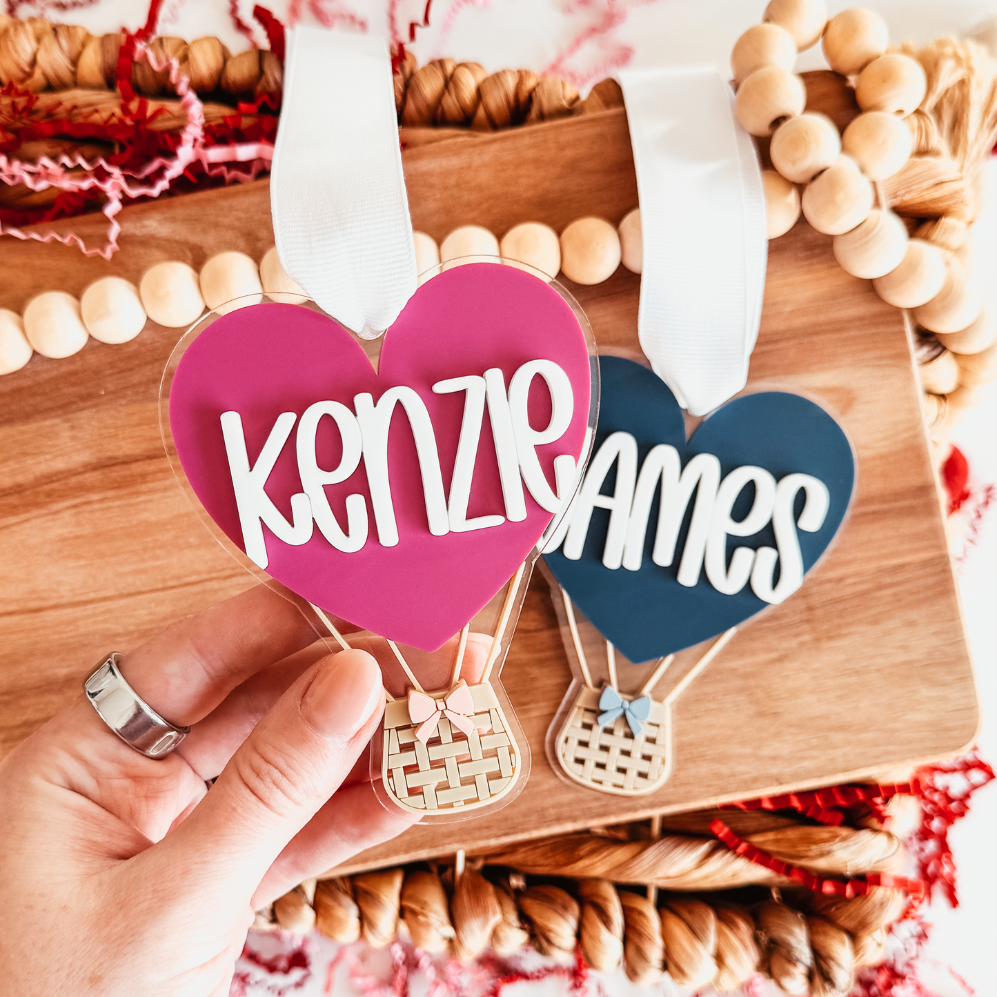 Heart Hot Air Balloon Valentine's Day Tag