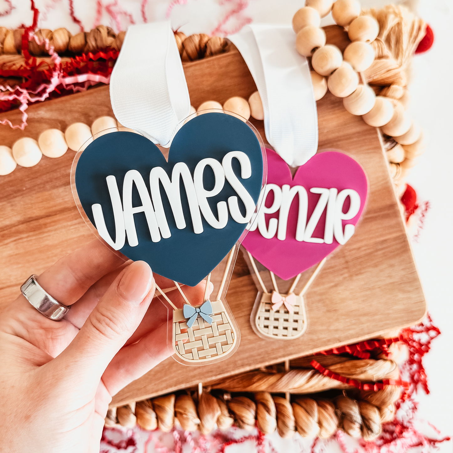 Heart Hot Air Balloon Valentine's Day Tag