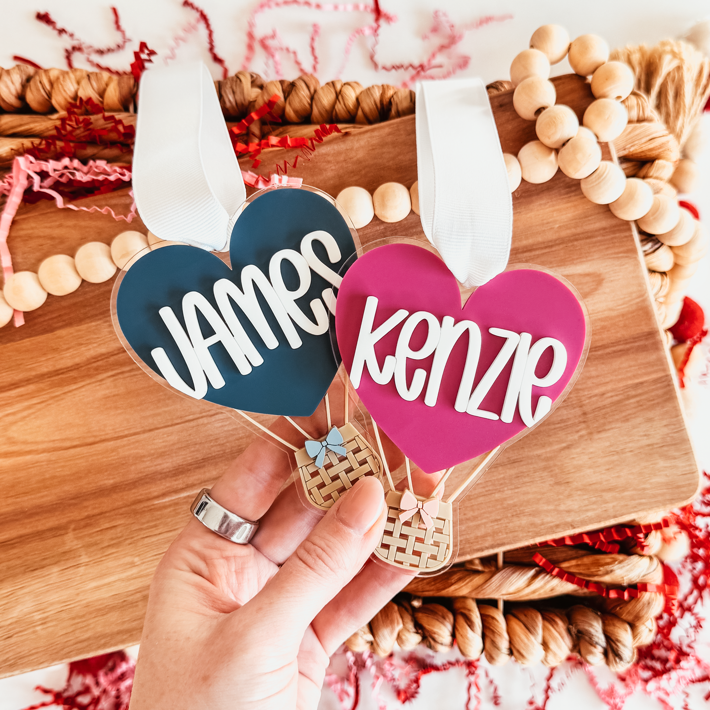 Heart Hot Air Balloon Valentine's Day Tag