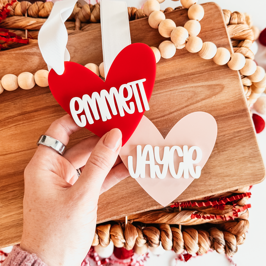 3D Acrylic Heart Tag
