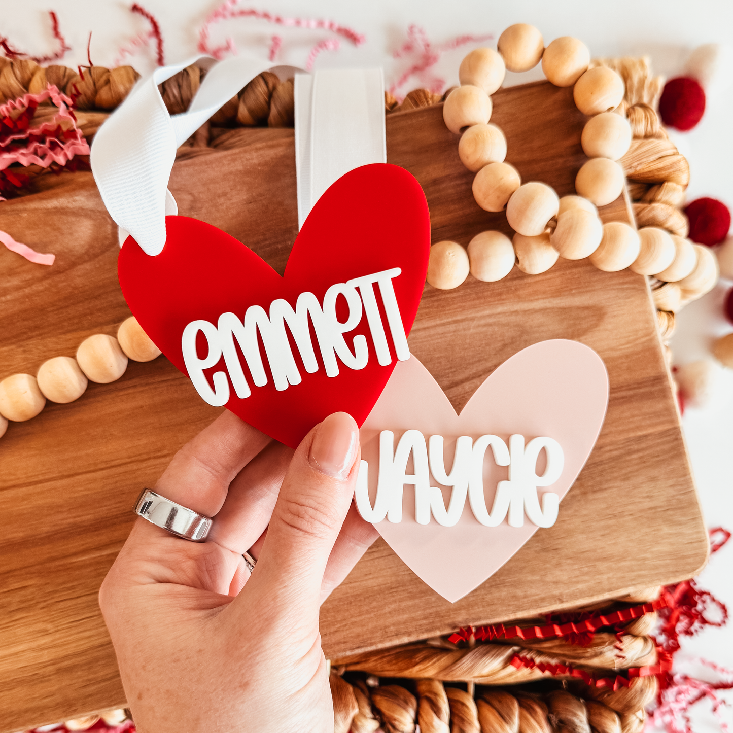 3D Acrylic Heart Tag