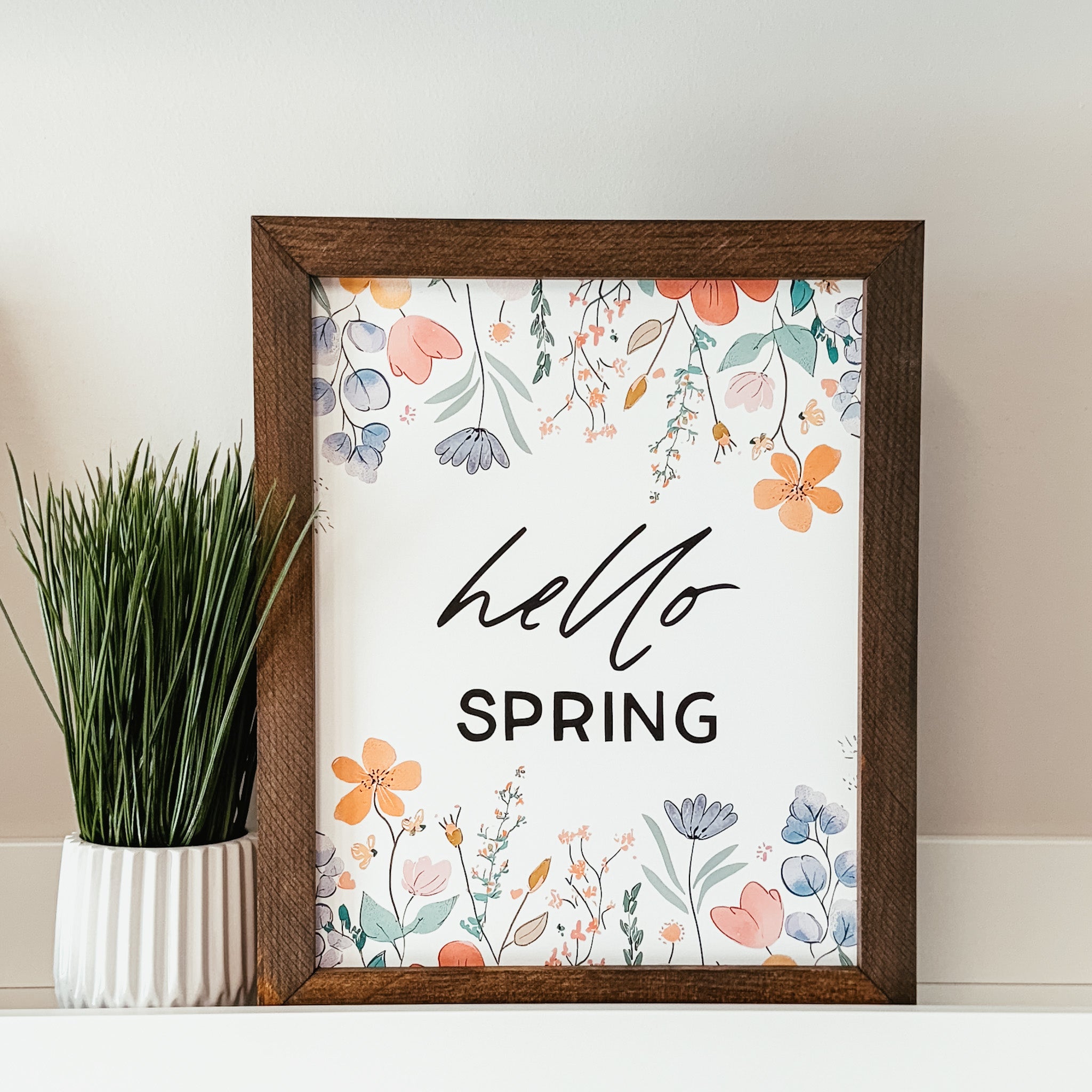 Hello Spring Framed Sign – Knotty Design Co.