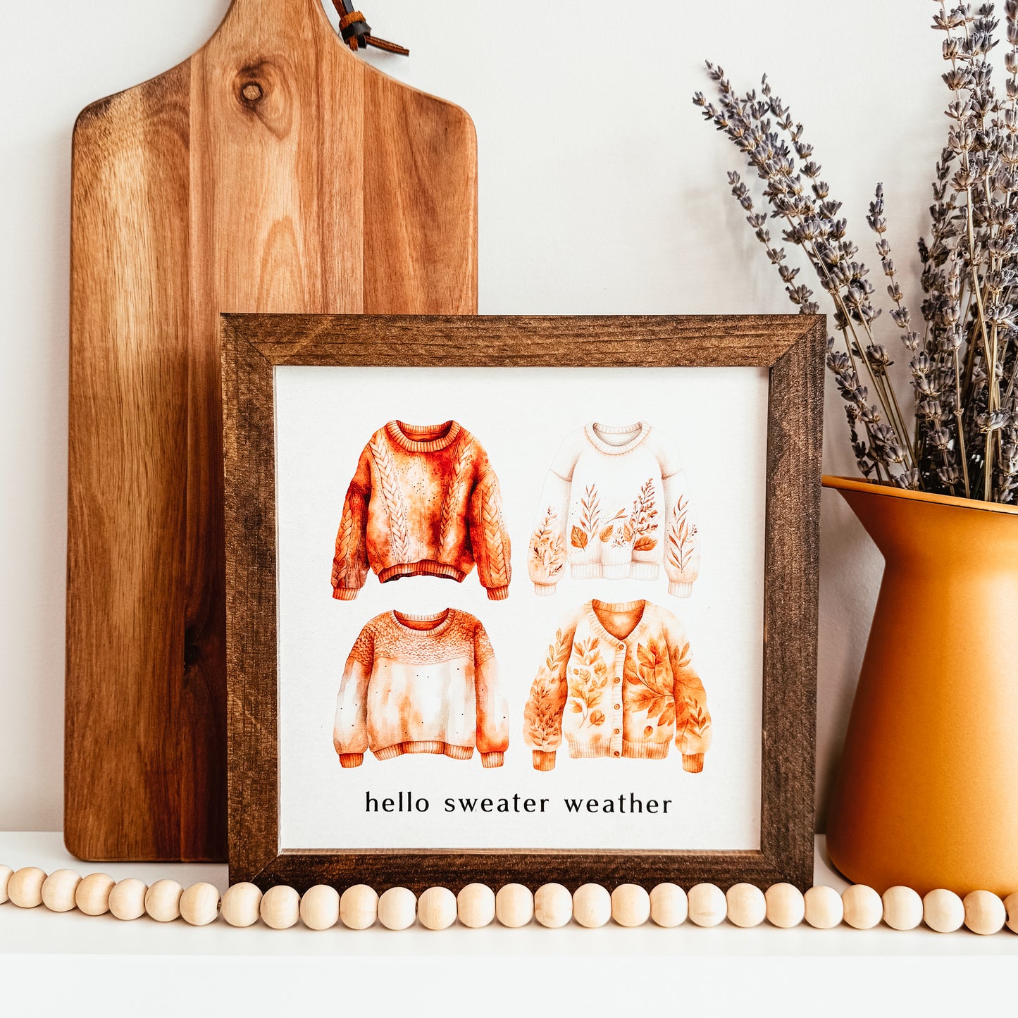 Hello Sweater Weather Framed Sign