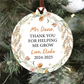 Personalized Teacher Christmas Ornament | Boho Helping Me Grow