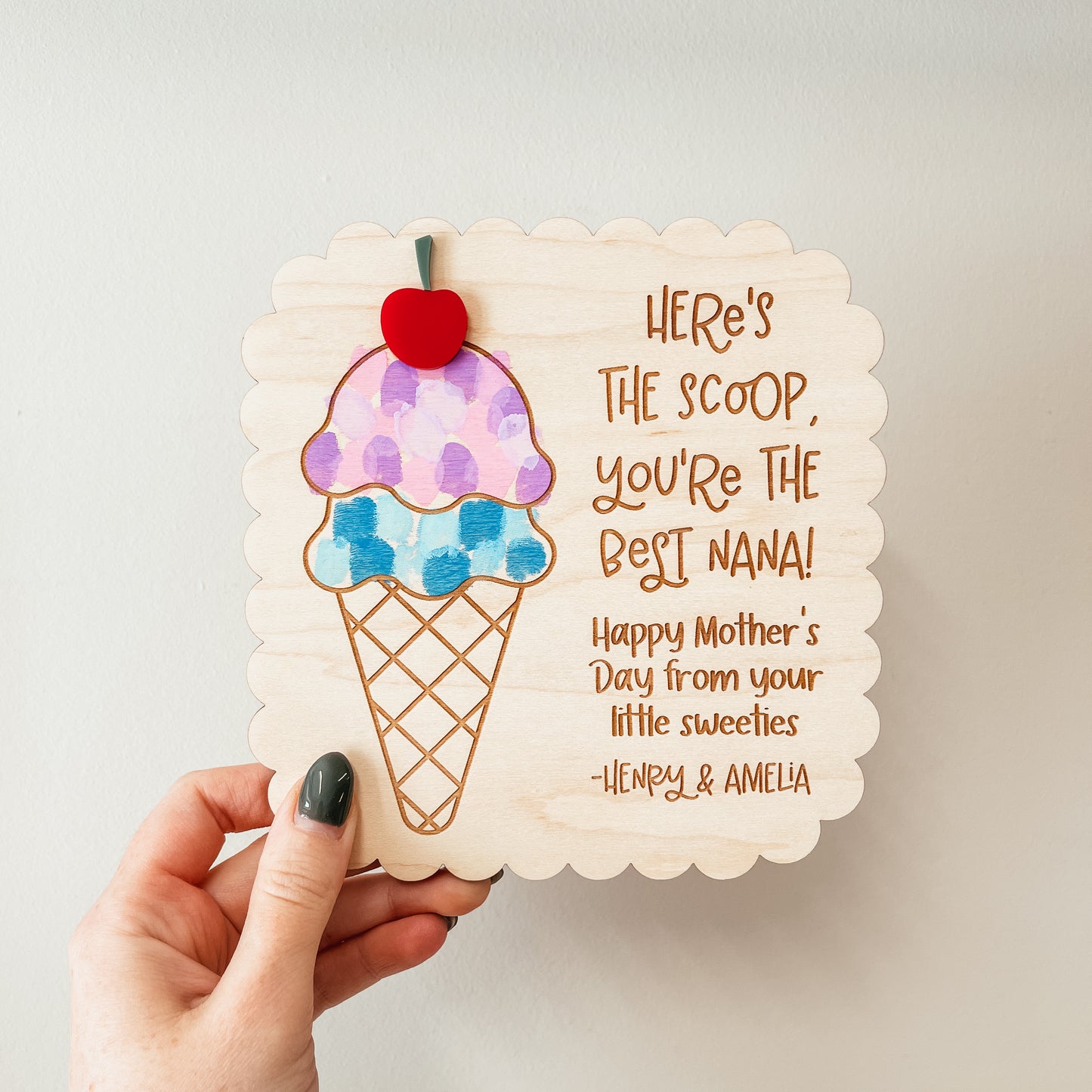 DIY Custom Ice Cream Fingerprint Sign
