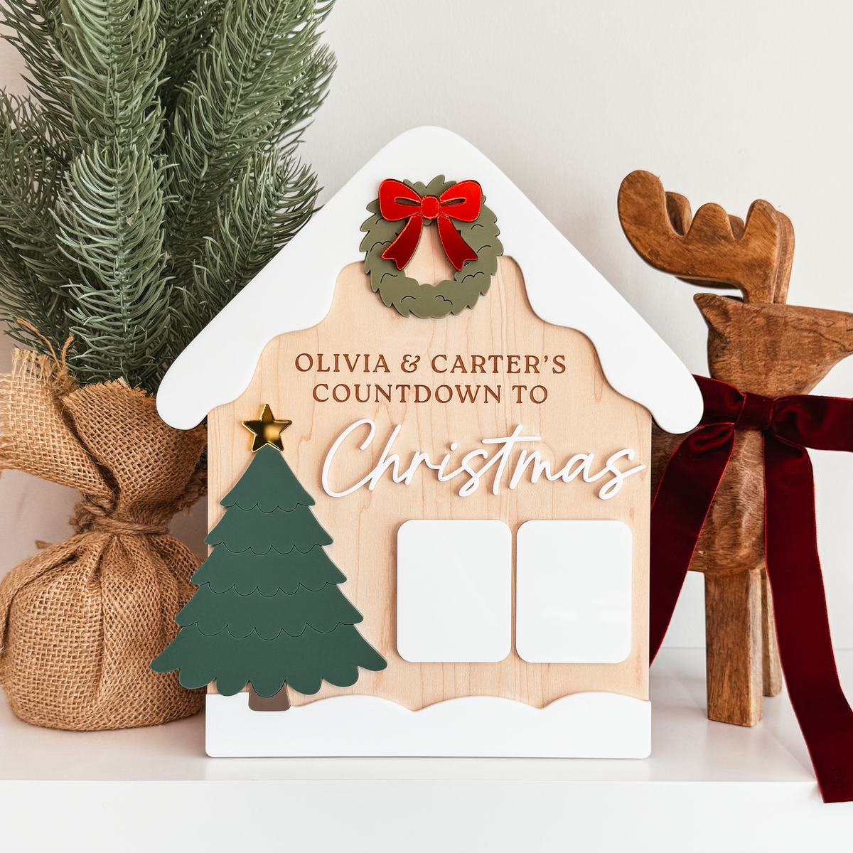 Winter House Countdown To Christmas Dry Erase Sign