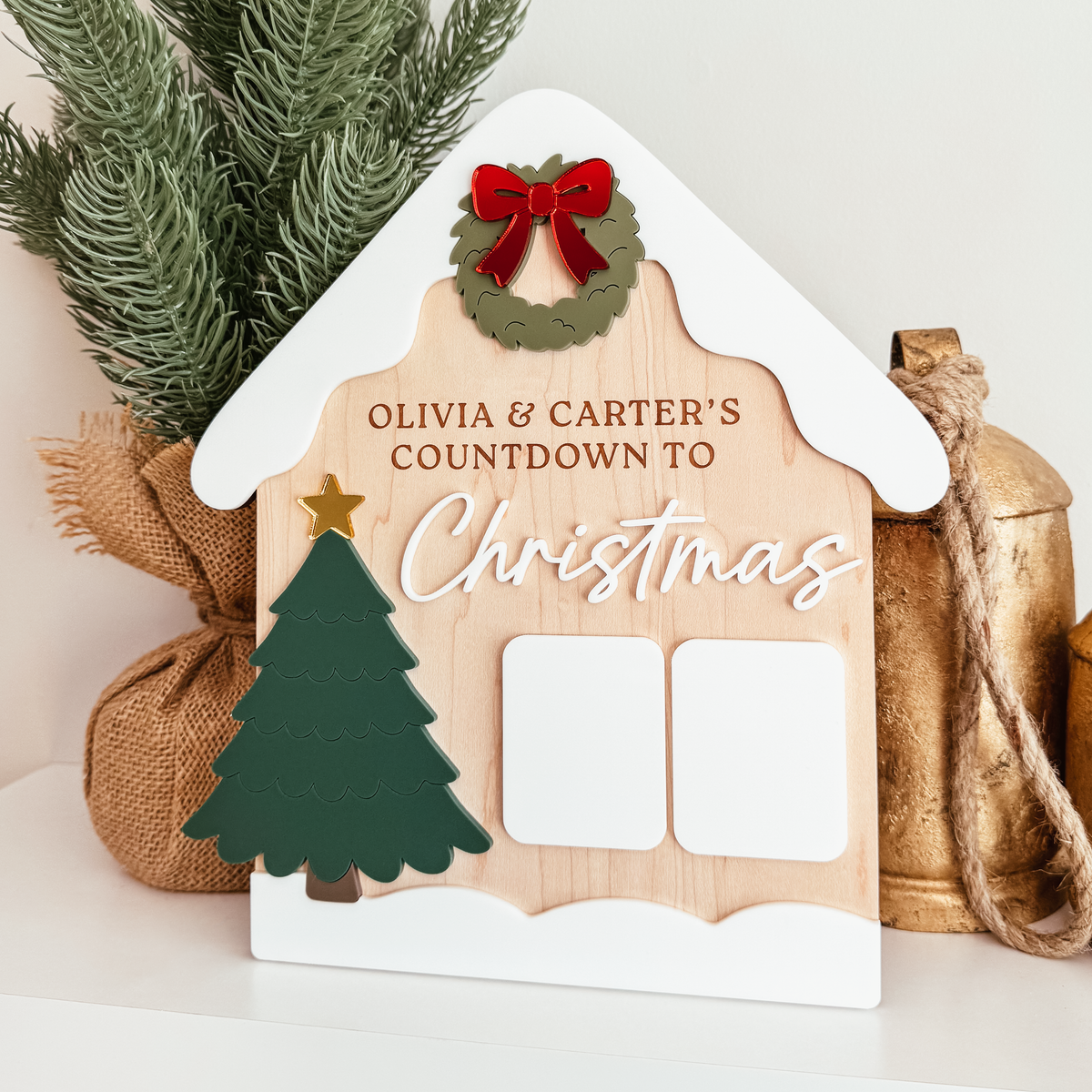 Winter House Countdown To Christmas Dry Erase Sign