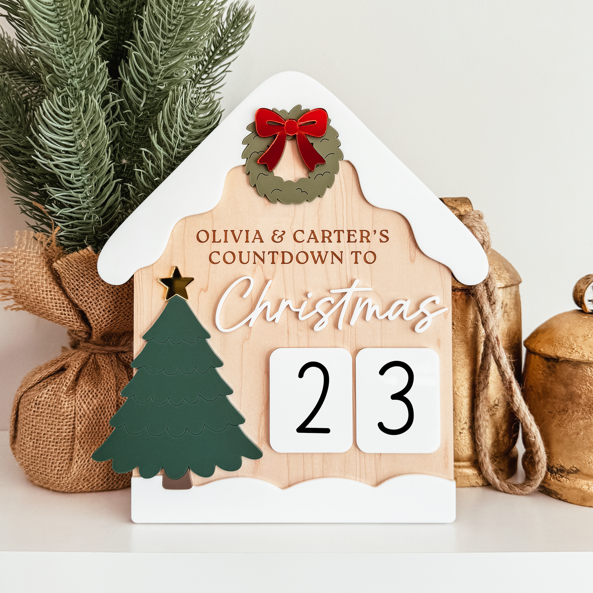 Winter House Countdown To Christmas Dry Erase Sign