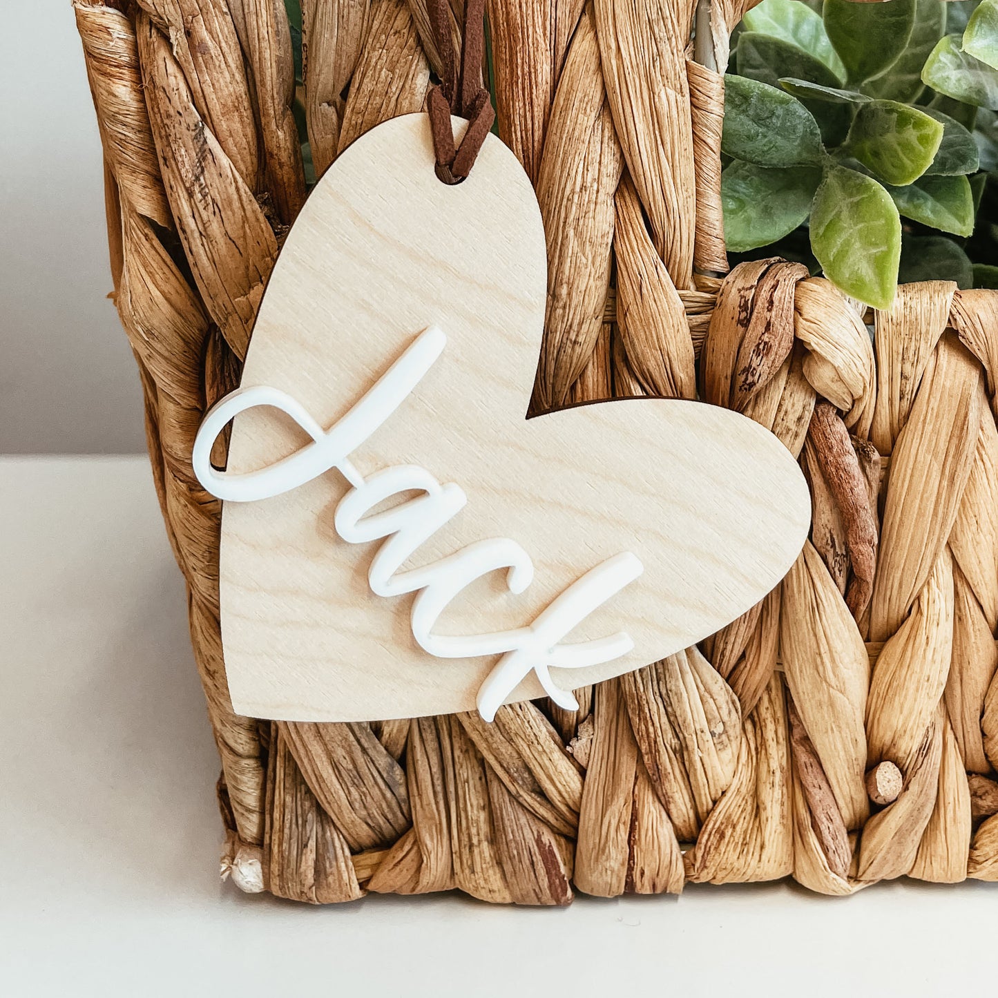 3D Wooden Heart Tag