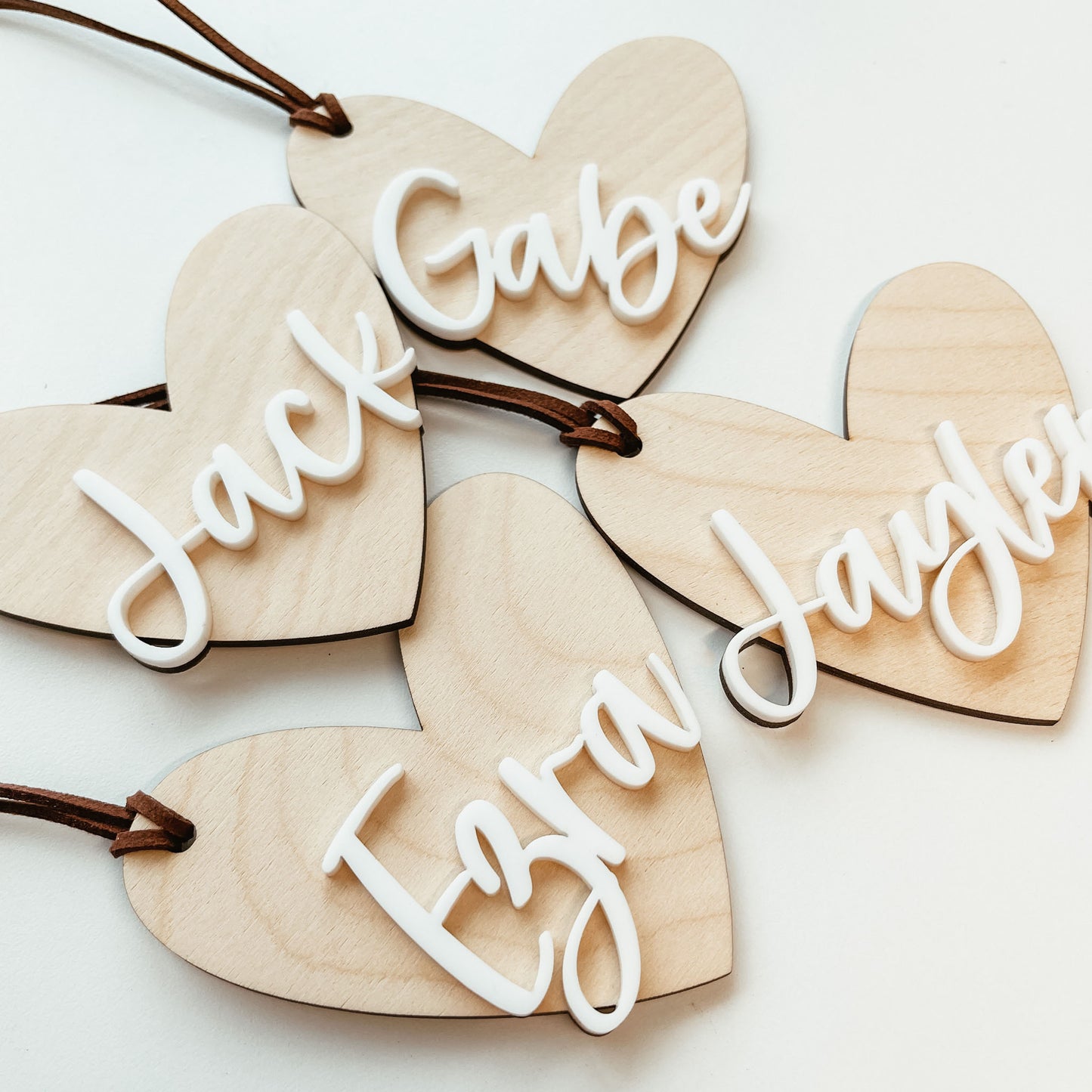 3D Wooden Heart Tag