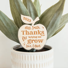Load image into Gallery viewer, Custom Teacher Apple Plant Stake