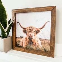 Load image into Gallery viewer, Highland Cow Framed Sign