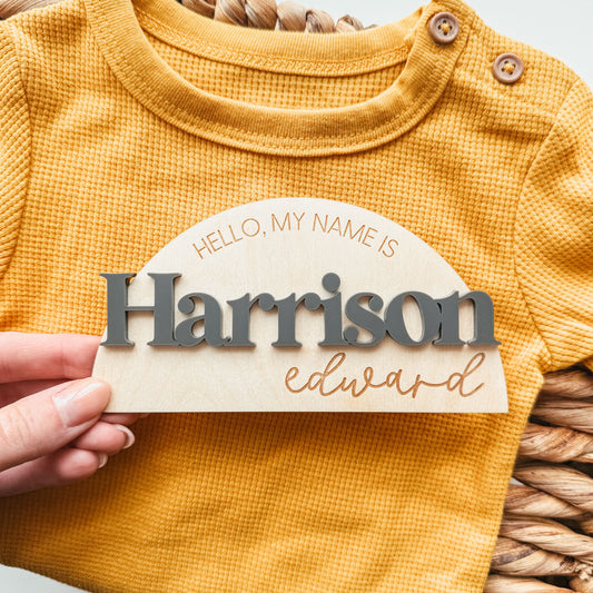 Baby Birth Announcement Sign - Half Circle