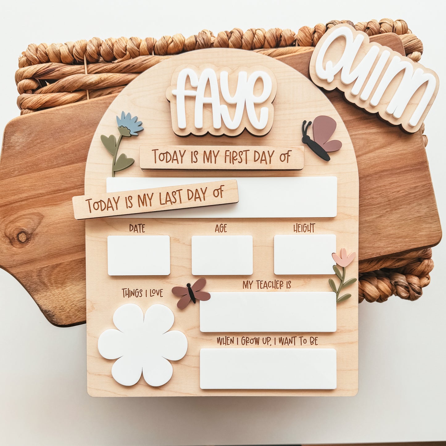 First And Last Day Of School Sign | Wildflowers