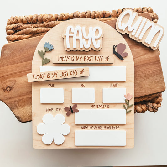 First And Last Day Of School Sign | Wildflowers