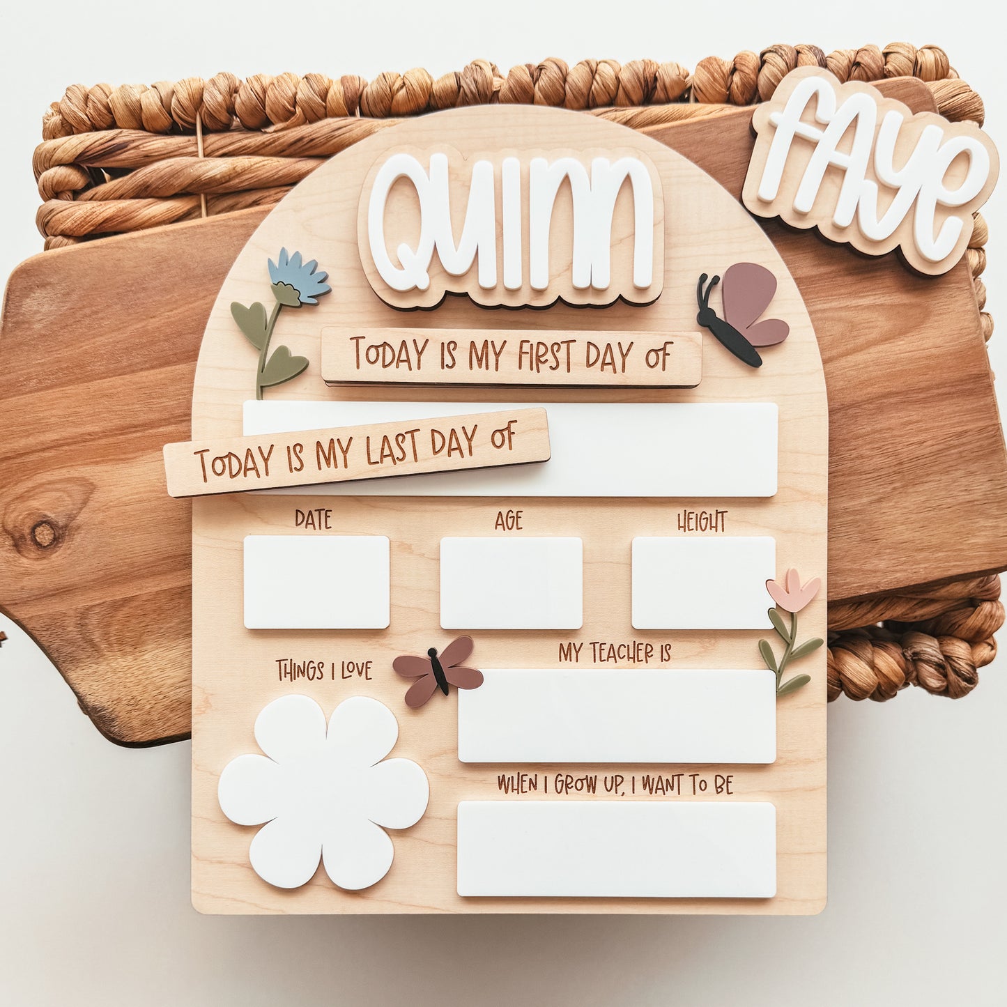 First And Last Day Of School Sign | Wildflowers