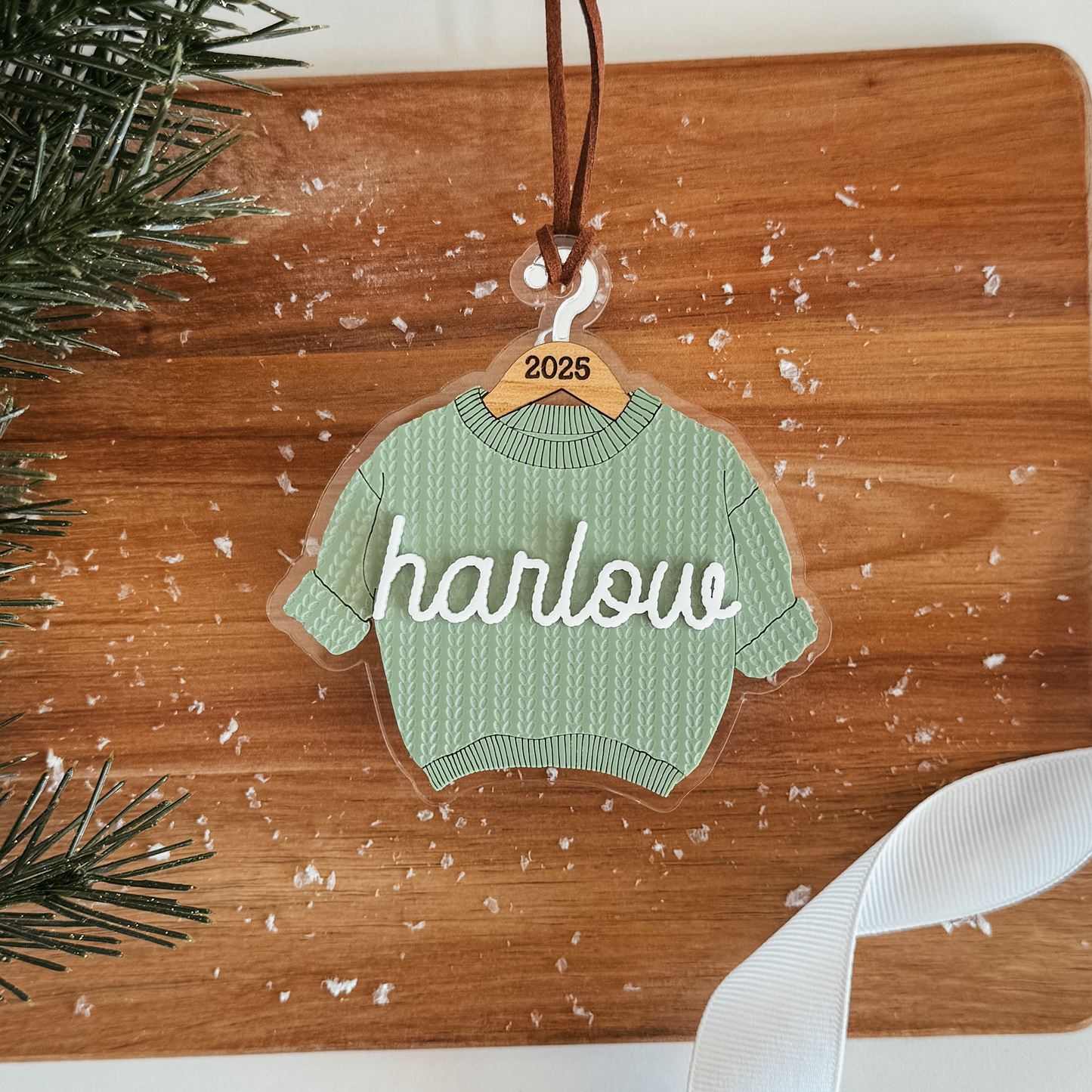 Chunky Cable Knit Sweater Name Ornament