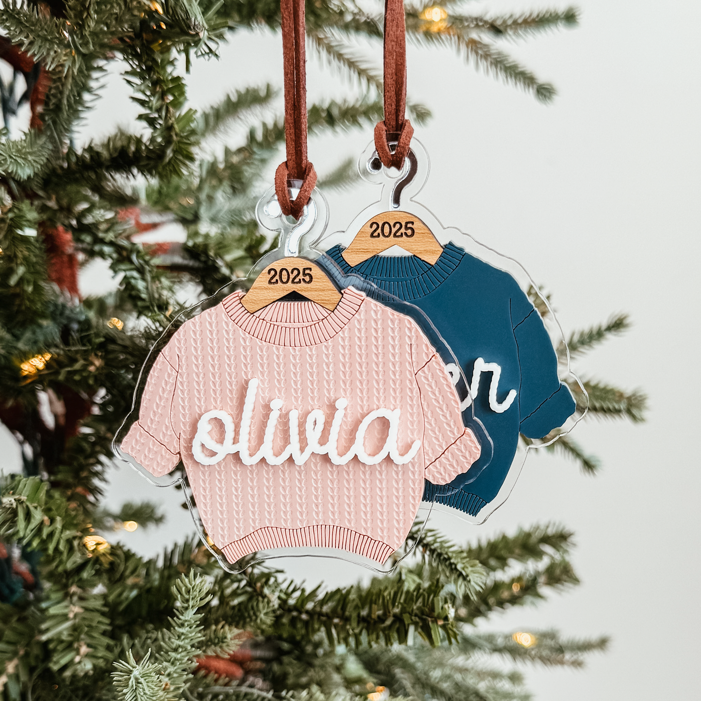 Chunky Cable Knit Sweater Name Ornament
