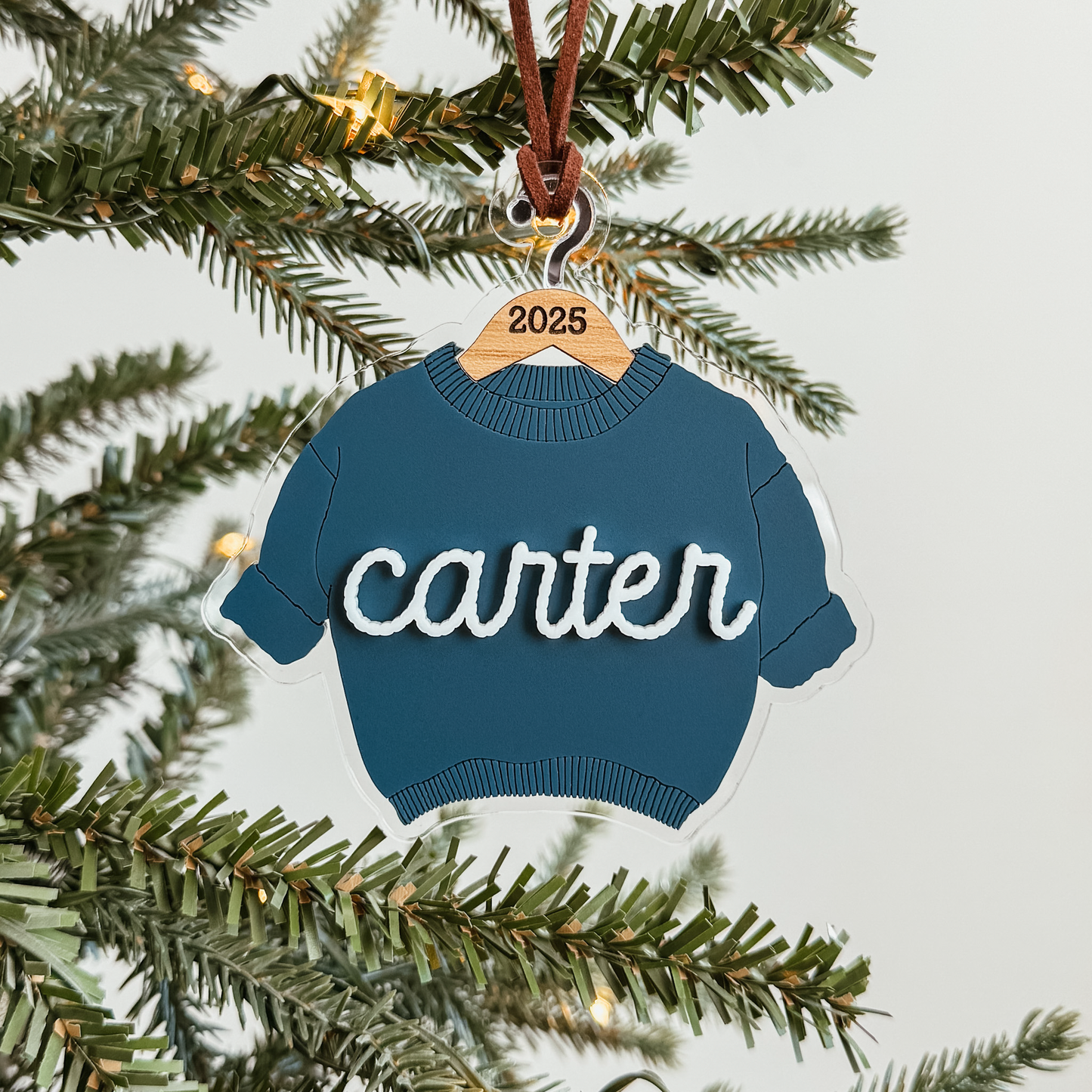 Chunky Cable Knit Sweater Name Ornament