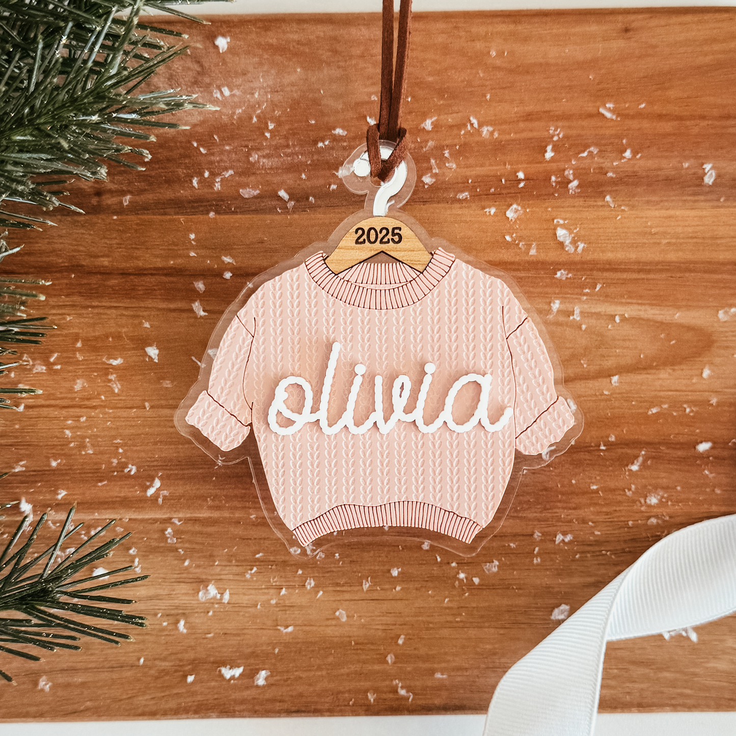 Chunky Cable Knit Sweater Name Ornament