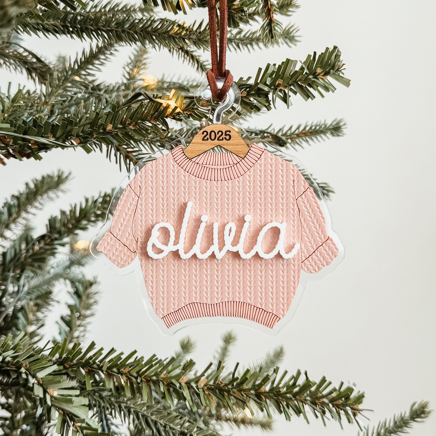 Chunky Cable Knit Sweater Name Ornament