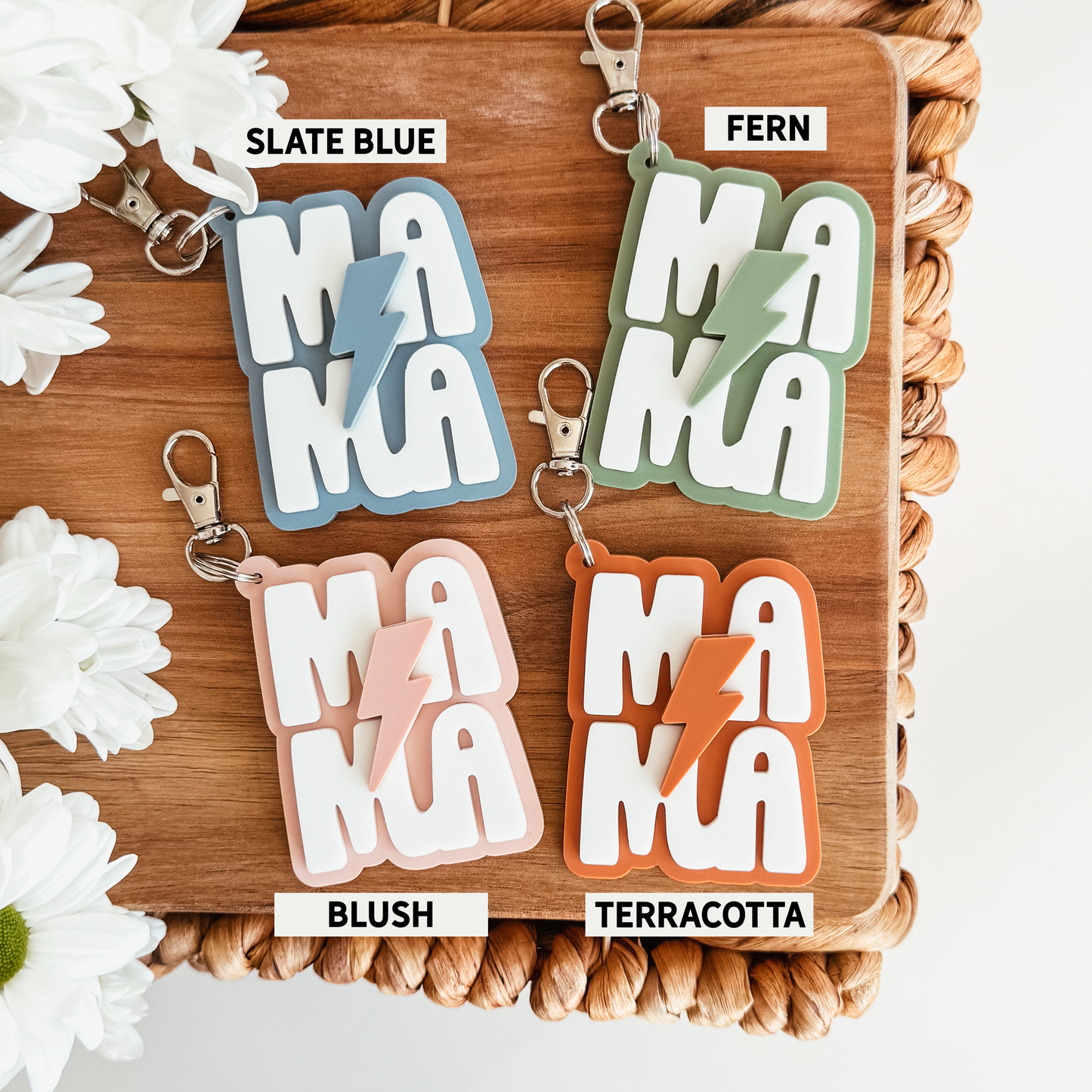 3D Acrylic MAMA Lightening Bolt Keychain