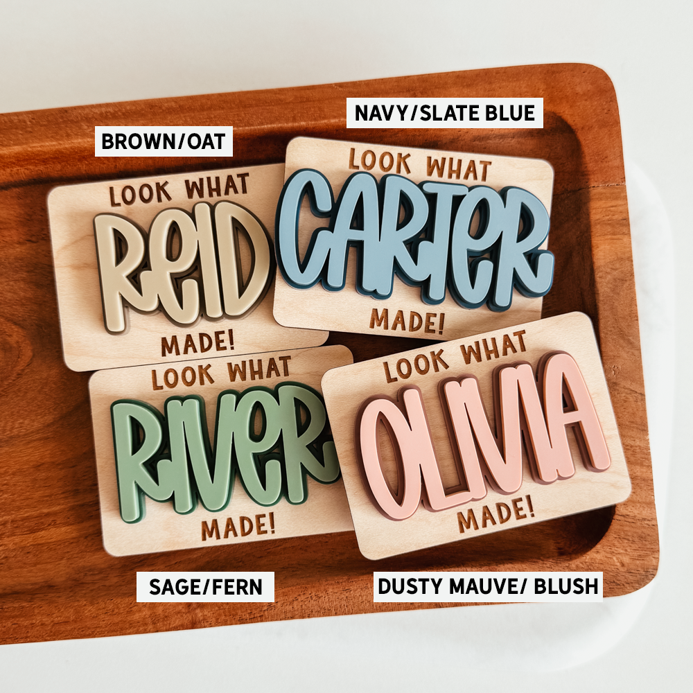 Double Layer Wood & Acrylic Look What I Made Magnet