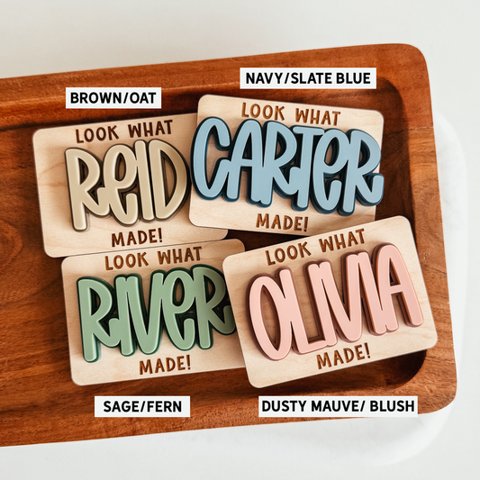 Double Layer Wood & Acrylic Look What I Made Magnet