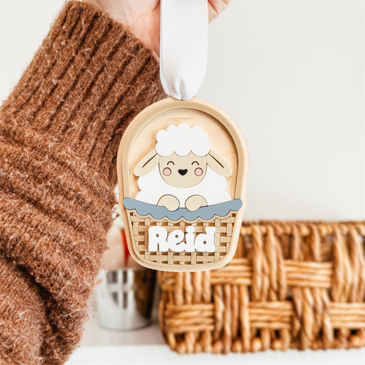 Lamb In Basket Easter Tag