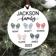 Load image into Gallery viewer, Family Mitten Christmas Ornament