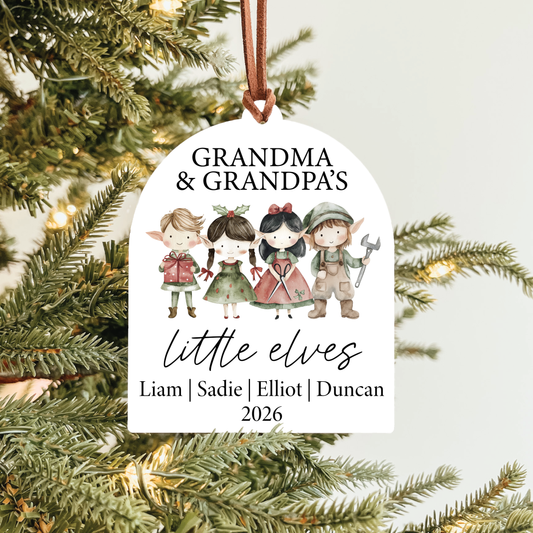 Grandchildren Names Christmas Ornament | Little Elves