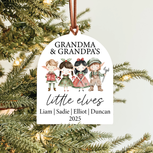 Grandchildren Names Christmas Ornament | Little Elves