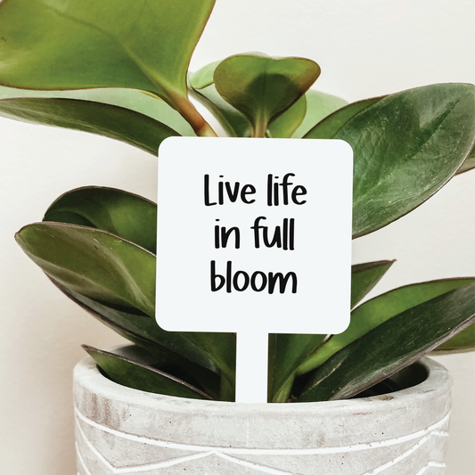Live Life In Full Bloom Plant Marker