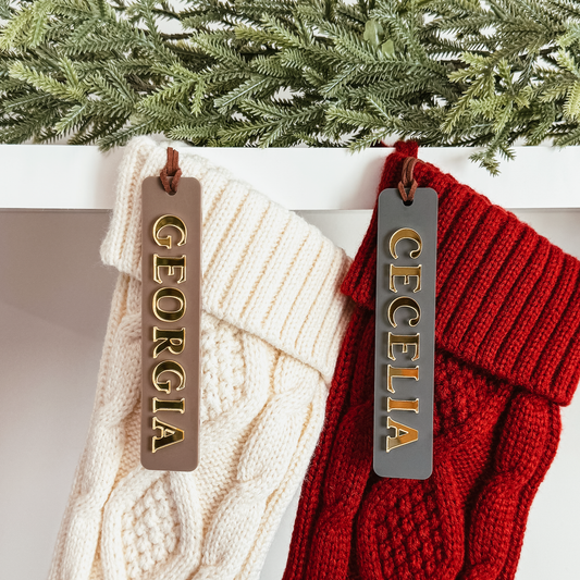 Minimalist Stocking Name Tag
