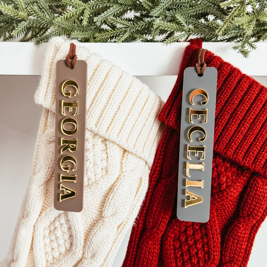 Minimalist Stocking Name Tag