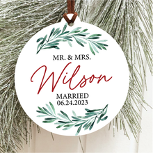 Load image into Gallery viewer, Personalized First Christmas Married Ornament