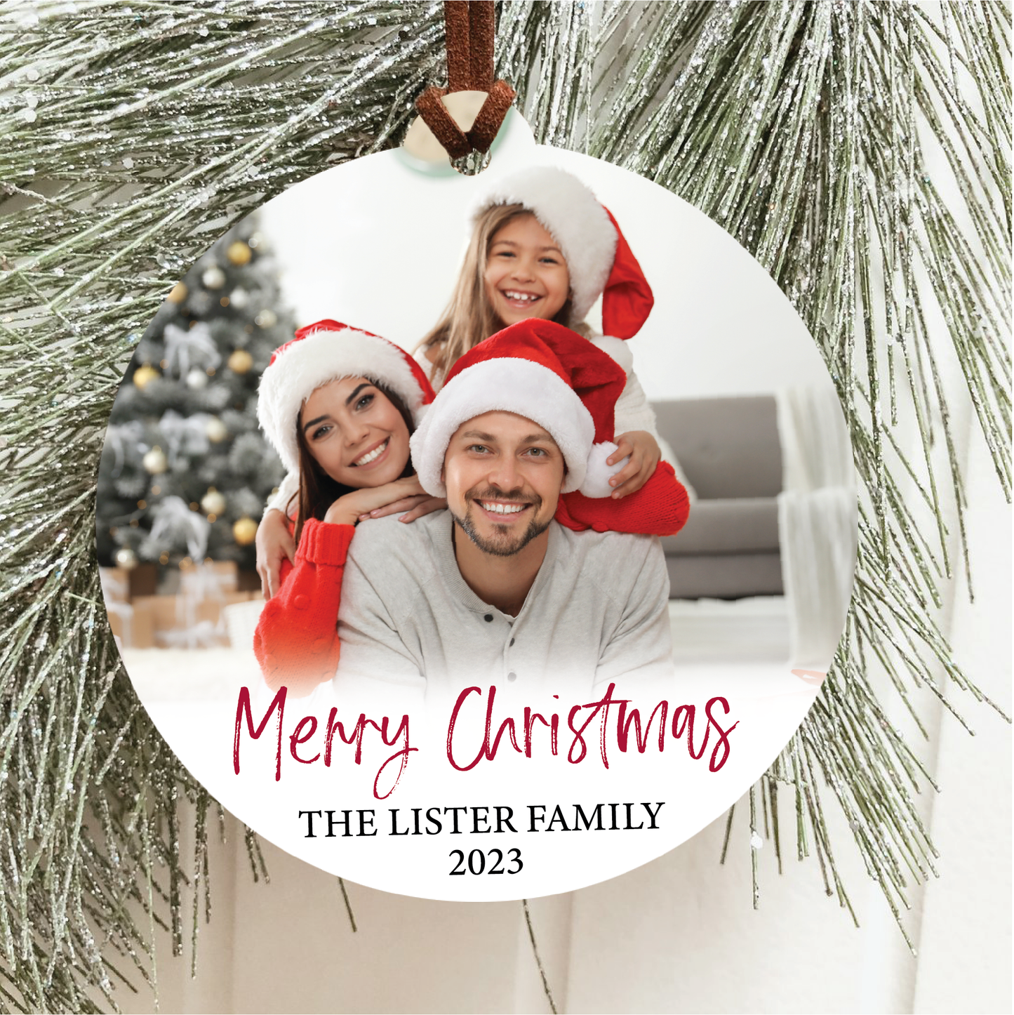Merry Christmas Family Photo Ornament