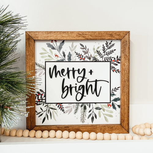 Merry + Bright 3D Sign
